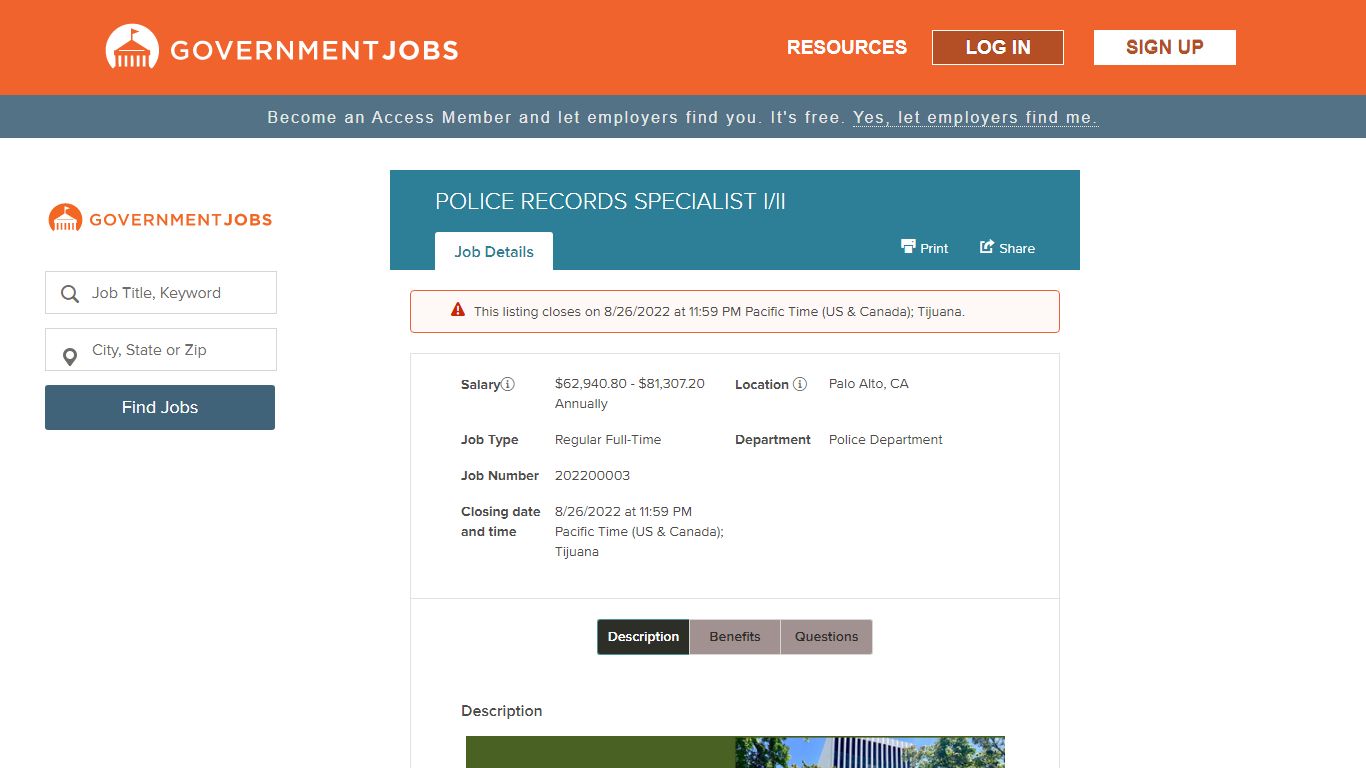 POLICE RECORDS SPECIALIST I/II | Government Jobs